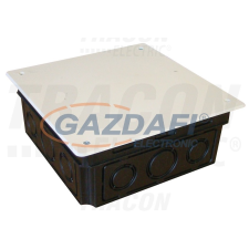 TRACON D150X150 Perforált kötődoboz süllyesztett, négyzetes, fekete 150(166)×65.3mm, IP44 villanyszerelés