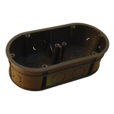 TRACON D70D Perforált szerelvénydoboz süllyesztett, dupla, fekete 70×140×70×44mm, IP44 villanyszerelés