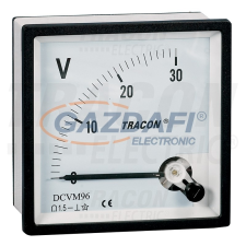TRACON DCVM72-30 Analóg egyenáramú voltmérő 72×72mm, 30V DC mérőműszer
