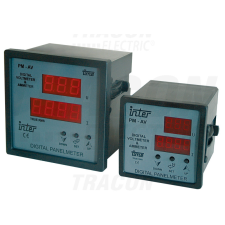 TRACON Digitális amper és voltmérő állítható áramváltó áttétellel 96×96mm, 500V AC, 0-9500/5A AC villanyszerelés