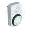 TRACON Dugaszolható napi kapcsolóóra, elektromechanikus, csapos230V, 16A, IP20