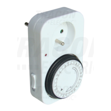 TRACON Dugaszolható napi kapcsolóóra, elektromechanikus, csapos230V, 16A, IP20 villanyszerelés