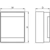 TRACON EDFKIP65-8/1 1×8 mod/ H×W×D=210×215×100mm/ IP65/ 660V AC átlátszó ajtóva/ N/PE sínnel falon kívüli e