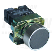 TRACON Egyszerű nyomógomb, fémalapra szerelt, fekete 1×NO, 3A/240V AC, IP42 villanyszerelés