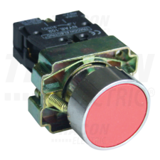 TRACON Egyszerű nyomógomb, fémalapra szerelt, piros1×NC, 3A/240V AC, IP42 villanyszerelés