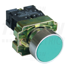 TRACON Egyszerű nyomógomb, fémalapra szerelt, zöld1×NO, 3A/240V AC, IP42 villanyszerelés