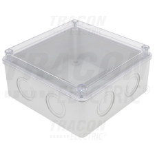 TRACON Elektronikai doboz, világos szürke, átlátszó fedéllel 150×150×70mm, IP55 villanyszerelés