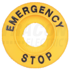 TRACON EMERGENCY STOP lap, magasítottd=60mm, h=8mm, ABS villanyszerelés