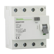 TRACON EVOAG4P10003 Áram-védőkapcsoló, 4 pólusú 100A, 30mA, 10kA, A villanyszerelés