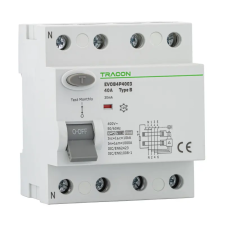TRACON EVOB4P8003 Áram-védőkapcsoló, 4 pólusú 80A, 30mA, 10kA, B villanyszerelés