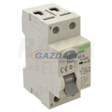 TRACON EVOG2P801 Áram-védőkapcsoló, 2 pólusú 80A, 100mA, 6kA, A villanyszerelés