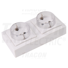 TRACON Falon kívüli csatlakozóaljzat 2×16A/250VAC, IP20 (SCHUKO) villanyszerelés