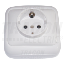 TRACON Falon kívüli csatlakozóaljzat (tapétakapcsoló)16A/250VAC, IP20 villanyszerelés