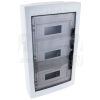 TRACON Falon kívüli elosztódoboz, füstszínű-sík ajtóval, NPE nélkül3×12 (36) modul, IP40, (H×W×D=570×330×100mm)