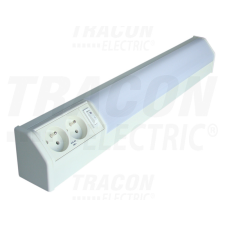TRACON Fénycsöves lámpatest dupla csapos dugaszolóaljzattal 230V, 50Hz, T8, G13, 10W, 10A, EEI=A világítás