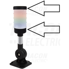 TRACON Fényjelző oszlop alapcsomag (talp, rúd, fedelek, duda, kábel230V AC, IP65, 80 dB villanyszerelés