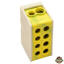 TRACON Főáramköri leágazó kapocs, sínre szerelhető, zöld/sárga 1×35+1×25mm2 villanyszerelés