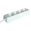 TRACON H4 Hordozható elosztósáv, normál, fehér 4×SCHUKO, 1,5m, max.16A, 250VAC, 3680W, 3x1,0mm2, H05VV-F