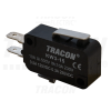 TRACON Helyzetkapcsoló, mikro, rugószáras1×CO 10(3)A/230V, 15mm, 4,8x0,5 mm, IP00