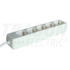 TRACON Hordozható elosztósáv, normál, fehér5×SCHUKO, 1,5m, max.16A, 250VAC, 3680W, 3x1,0mm2, H05VV-F