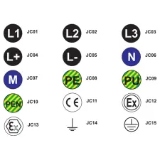 TRACON JC04 Jelölőcimke (öntapadós, L+)30 db/A5 d=20 mm villanyszerelés