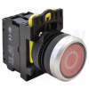 TRACON Jelölt, világító nyomókapcsoló, piros, (fehér 0)1×NC, 5A/230V AC-15, IP65, LED 230V AC/DC