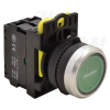 TRACON Jelölt, világító nyomókapcsoló, zöld, (fehér I)1×NO, 5A/230V AC-15, IP65, LED 230V AC/DC
