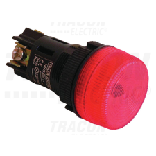 TRACON Jelzőlámpa, műanyag testű, piros, izzó nélkül 0,4A/250V AC, d=22mm, IP42 villanyszerelés