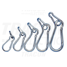 TRACON Karabiner, rugós, acéld=8mm, 1400N villanyszerelés