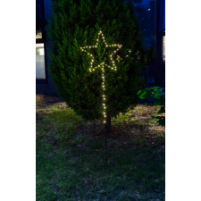 TRACON Karácsonyi LED csillag, elemes, 6+18h, 80LED, 3000K, IP44, 3xAA karácsonyi dekoráció