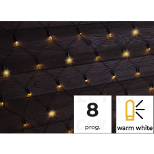 TRACON Karácsonyi LED fényháló 5+2x1,5m IP44 meleg fehér adapterrel karácsonyfa izzósor