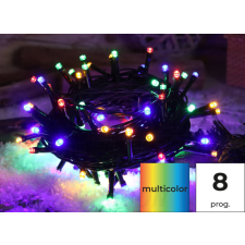 TRACON Karácsonyi programozható fényfüzér, színes, kültéri/beltéri230VAC, 2+10M, 100LED, 3,6W, RGB, IP44 kültéri izzósor