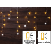 TRACON Karácsonyi sziporkázó jégcsapfényfüggöny, kültéri/beltéri230VAC, 5+5M, 125LED, 3,6W, 2600-2700K, IP44