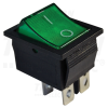 TRACON Készülékkapcsoló, BE-KI, 2P, világító, zöld, 0-I felirattal16(6)A, 250V AC
