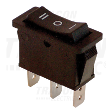TRACON Készülékkapcsoló, háromállású, fekete (I-0-II felirat) 16(6)A, 250V AC villanyszerelés