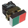 TRACON Kettős BE-KI nyomógomb, fémalapra szerelt, zöld+piros1×NC+1×NO, 3A/400V AC, IP42