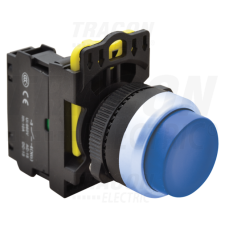 TRACON Kiálló nyomógomb, kék1×NO, 5A/230V AC-15, IP65 villanyszerelés
