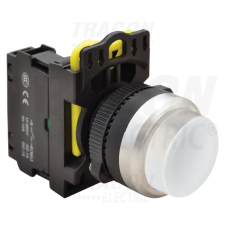TRACON Kiálló nyomókapcsoló, fehér1×NO, 5A/230V AC-15, IP42 villanyszerelés