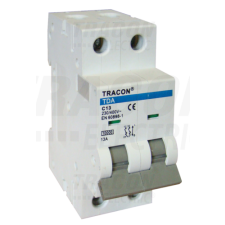 TRACON Kismegszakító, 2 pólus, B karakterisztika6A, B, 2P, 10kA villanyszerelés