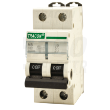 TRACON Kismegszakító, 2 pólus, C karakterisztika40A, 4,5 kA villanyszerelés