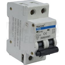 TRACON Kismegszakító, 2 pólus, D karakterisztika 10A, 6kA villanyszerelés
