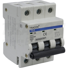 TRACON Kismegszakító, 3 pólus, D karakterisztika1A, 6kA villanyszerelés