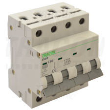 TRACON Kismegszakító, 4 pólus, C karakterisztika50A, C, 4P, 6kA villanyszerelés
