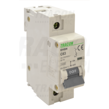 TRACON Kismegszakító, nagyáramú, 1 pólus, C karakterisztika63A, 1P,10kA villanyszerelés