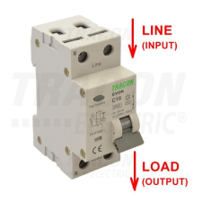 TRACON Kombinált védőkapcsoló, 2P, 2 modul, C6 villanyszerelés