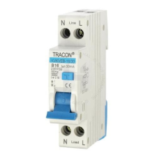 TRACON Kombinált védőkapcsoló elektronikus 2P 1 modul B6 100mA villanyszerelés
