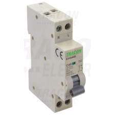 TRACON Kombinált védőkapcsoló, elektronikus, 2P, 1 modul, C kar.C6, 30mA, 6kA, AC, villanyszerelés