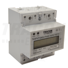 TRACON LCD kijelzésű egyfázisú áramváltós fogyasztásmérő230V / 5 A Pd=1W villanyszerelés