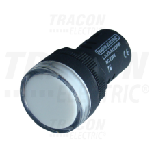TRACON LED-es jelzőlámpa, fehér 230V AC/DC, d=22mm villanyszerelés