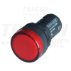 TRACON LED-es jelzőlámpa, piros230V AC/DC d=22mm